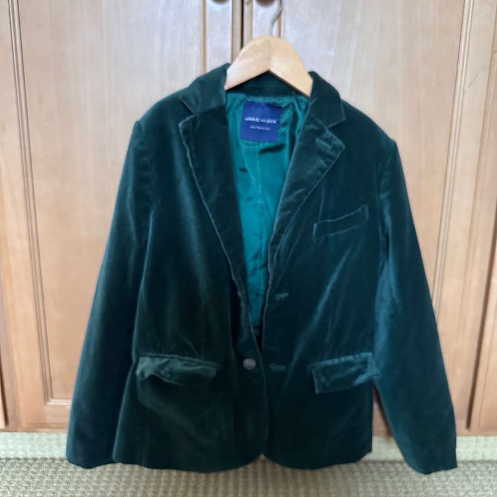 Janie and Jack Green Velvet Blazer